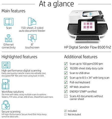 HP Digital Sender Flow 8500 fn2 Flatbed Scanner (L2762A)