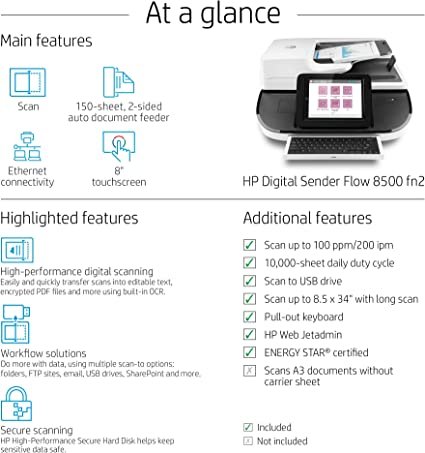 HP ScanJet Enterprise Flow N9120 fn2 Document Flatbed Scanner (L2763A)
