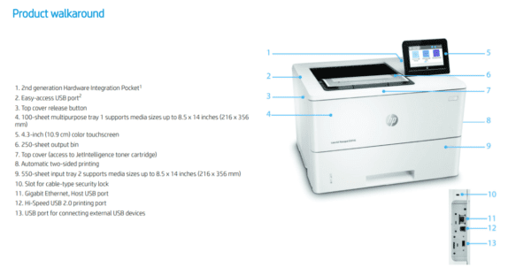 HP Color LaserJet Managed E50145dn (1PU51A) Print Only, Up to 43ppm, Duplex, Network, 3 Years NBD Onsite Warranty
