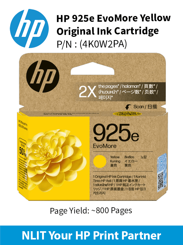 HP 925e EvoMore Yellow Original Ink Cartridge