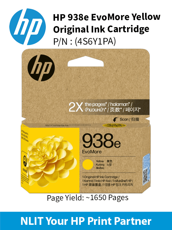 HP 938e EvoMore Yellow Original Ink Cartridge