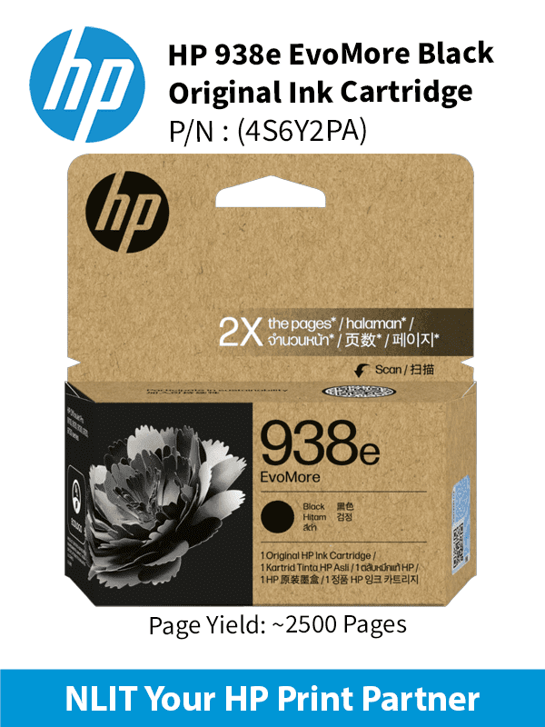 HP 938e EvoMore Black Original Ink Cartridge