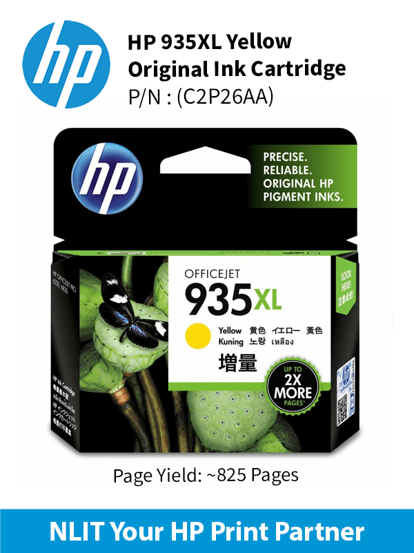 HP 935XL Yellow Ink Cartridge : 825pgs : C2P26AA