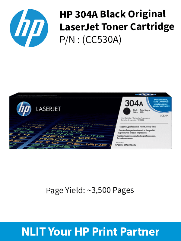 HP 304A Black 3500pgs CC530A