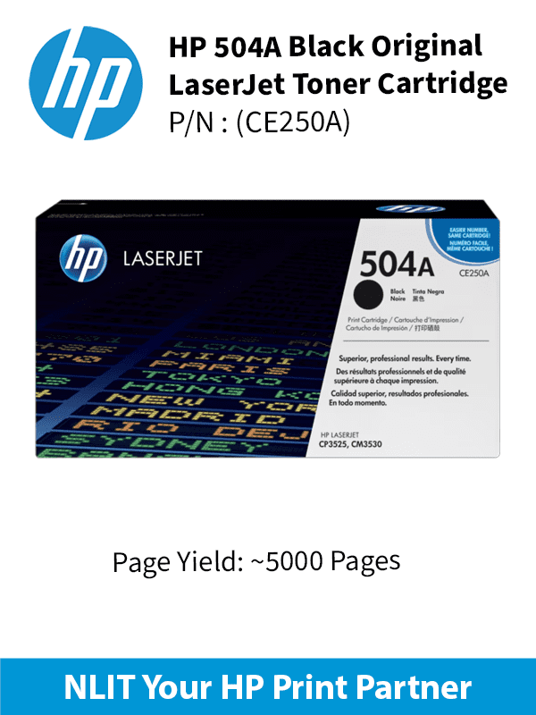 HP 504A Black 5000pgs CE250A