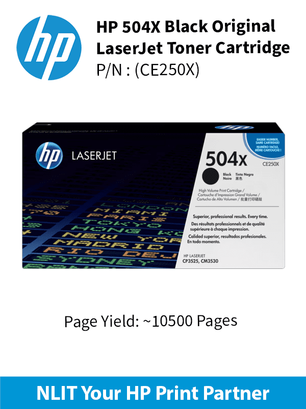 HP 504X Black 10000pgs CE250X