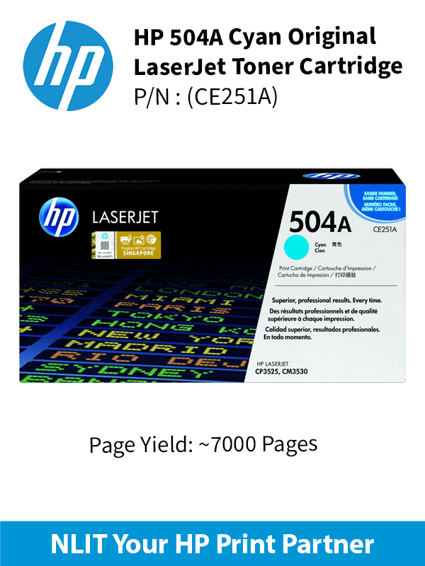 HP 504A Cyan 7000pgs CE251A