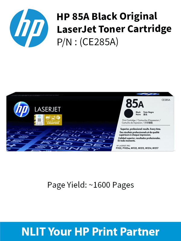 HP 85A Black Ctrg : 1600pgs : CE285A