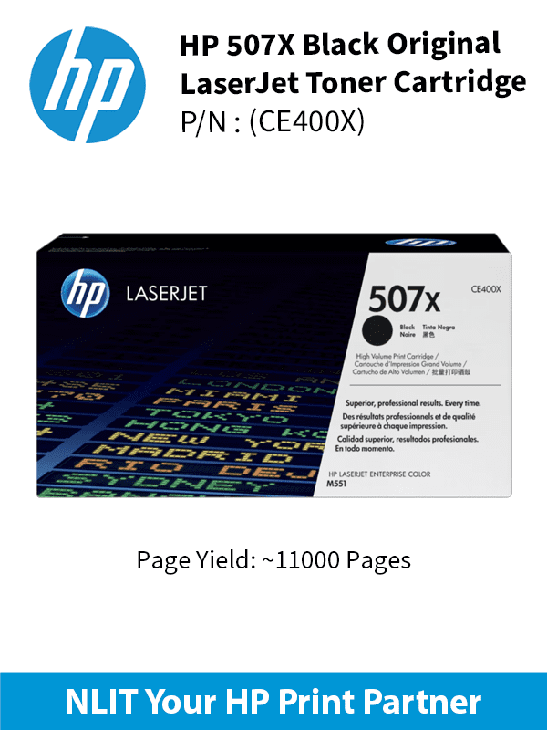 HP 507X Black 11000pgs CE400X