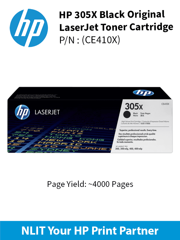 HP 305X Black 4000pgs CE410X