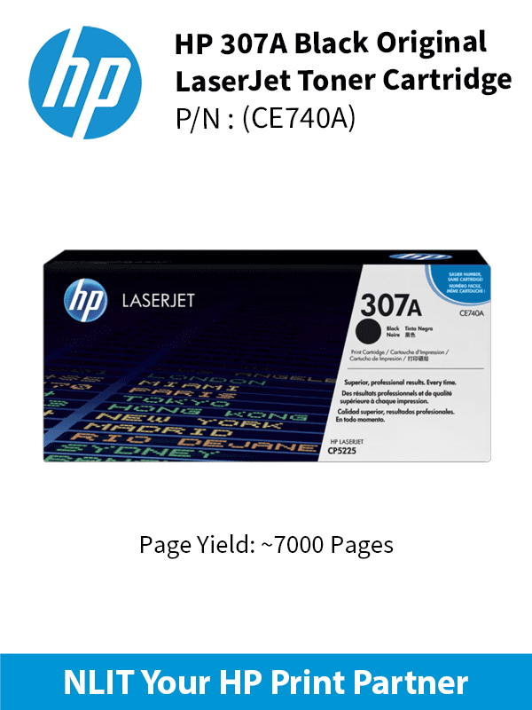 HP Original Toner : HP 307A Black : 7000pgs : CE740A : 2 Yrs Warranty CE740A