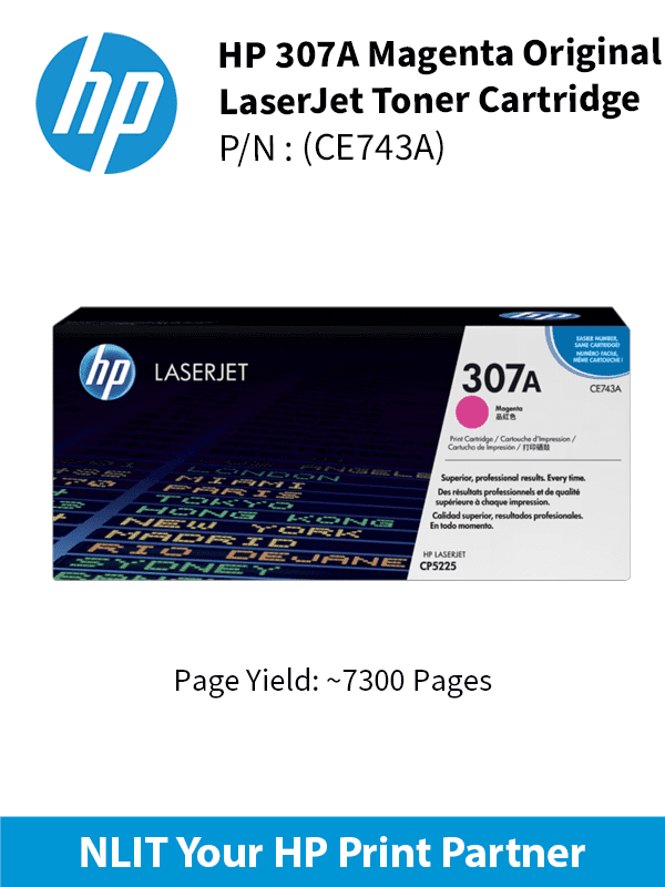 HP Original Toner : HP 307A Magenta : 7300pgs : CE743A : 2 Yrs Warranty CE743A
