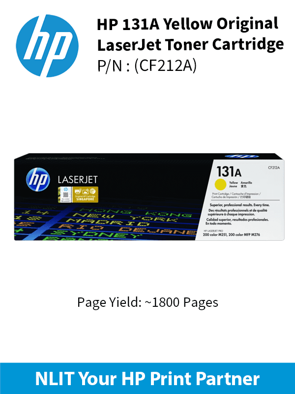 HP 131A Yellow Ctrg : 1800pgs : CF212A