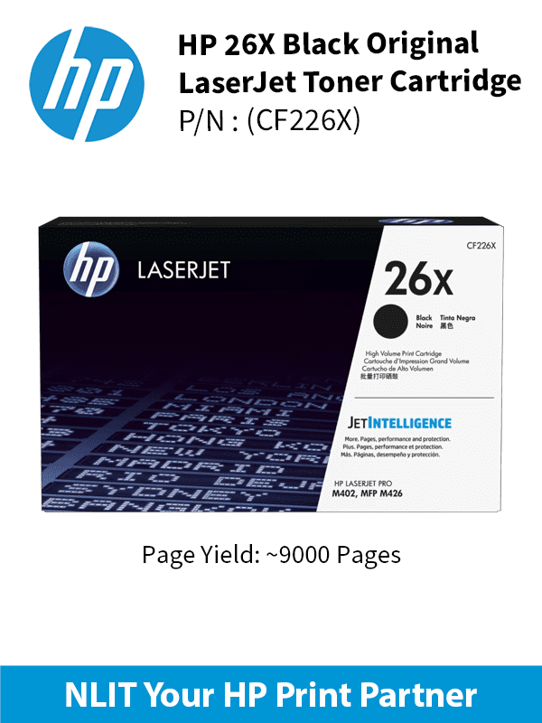 HP 26X Black 9000pgs CF226X