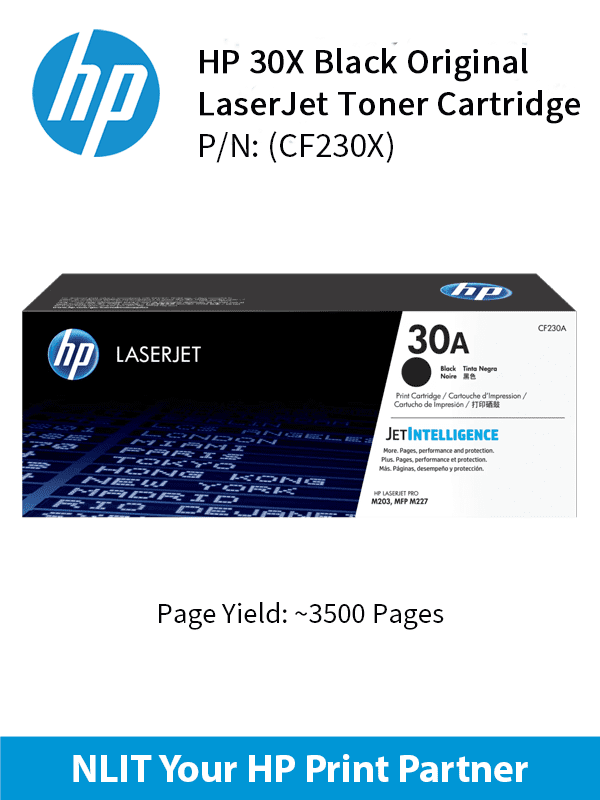 HP 30X High Yield Black LaserJet Toner : 3500pgs : CF230X