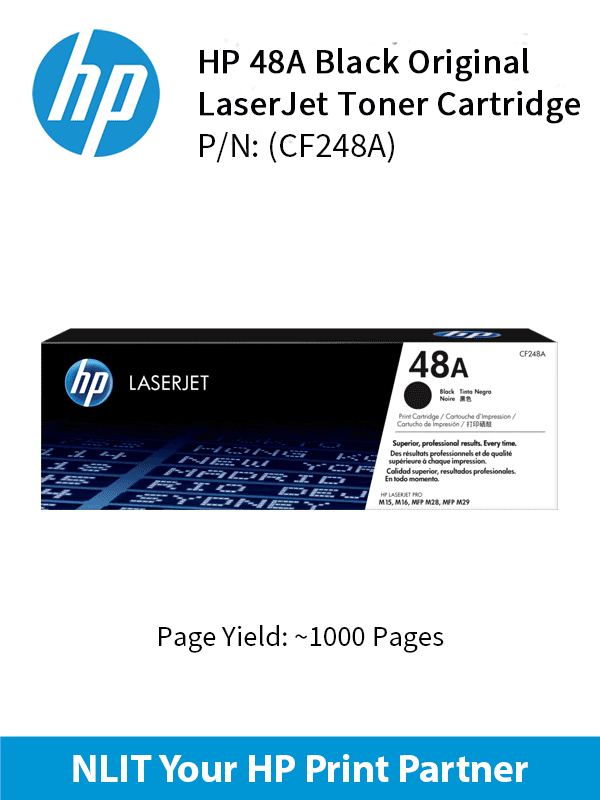 HP 48A Black LaserJet Toner : 1000pgs : CF248A