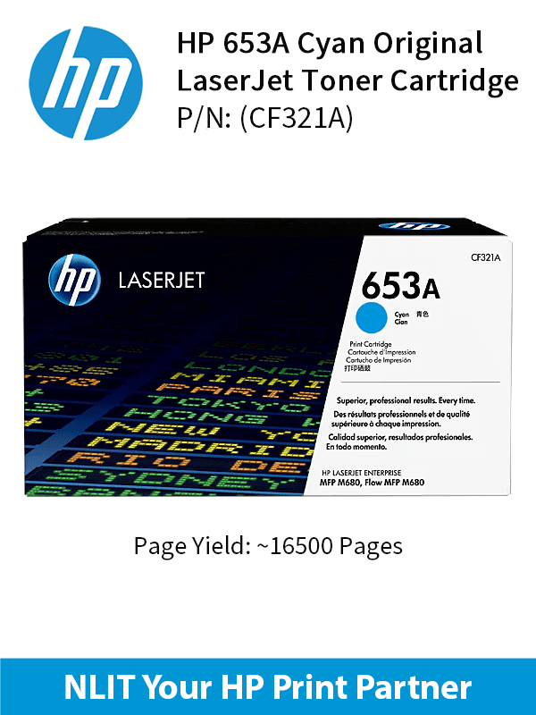HP 653A Cyan LaserJet Toner Cartridge