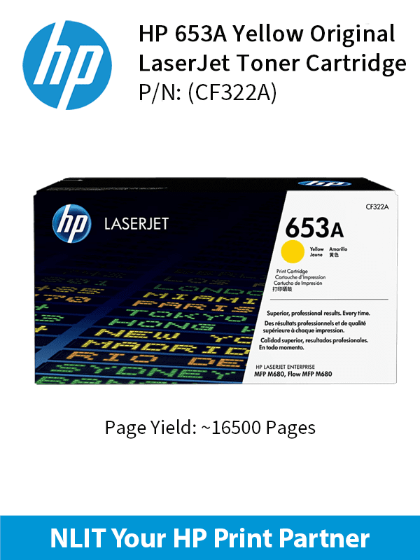 HP 653A Yellow LaserJet Toner Cartridge