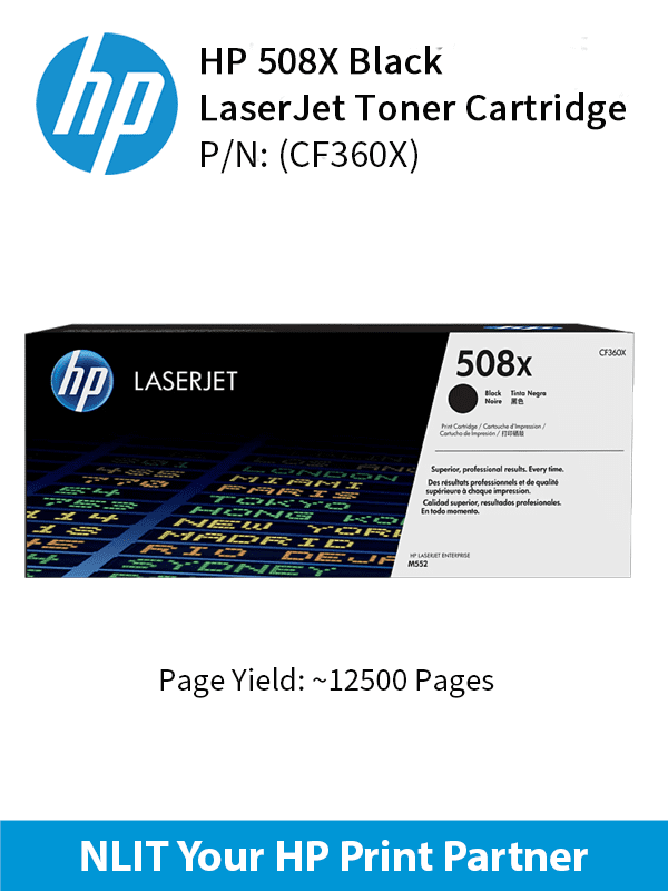 HP 508X Black 12500pgs CF360X