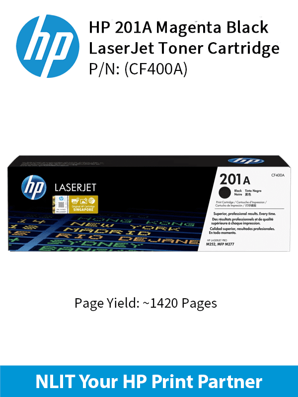 HP 201A Black LaserJet Toner : 1500pgs : CF400A