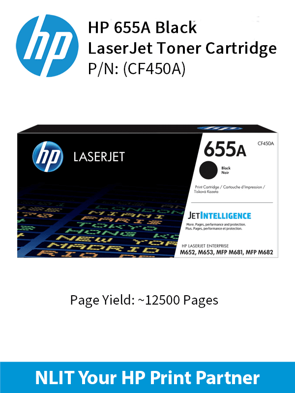 HP 655A Black Original LaserJet Toner Cartridge