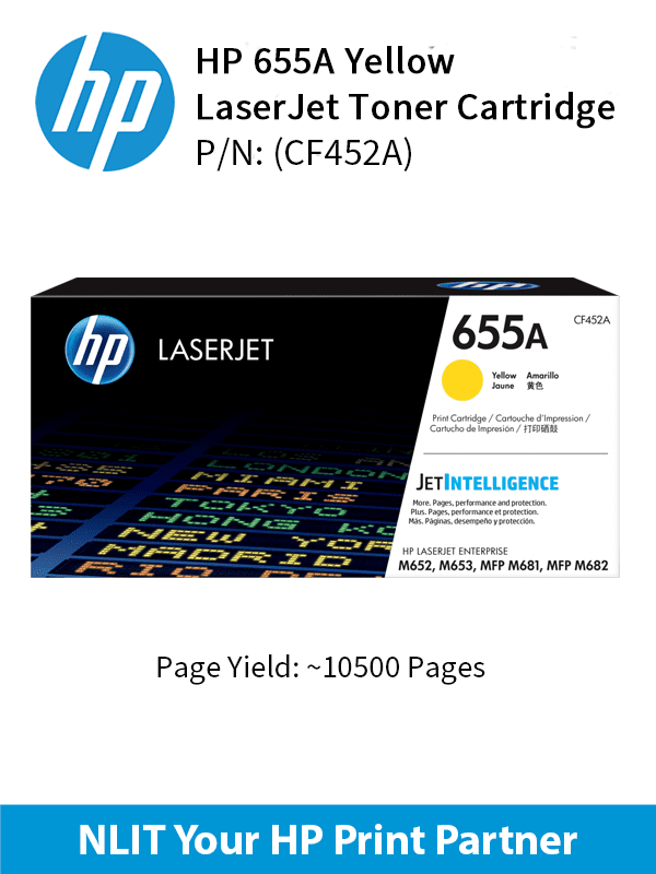 HP 655A Yellow Original LaserJet Toner Cartridge