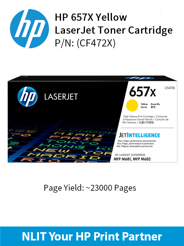 HP 657X Yellow Original LaserJet Toner Cartridge