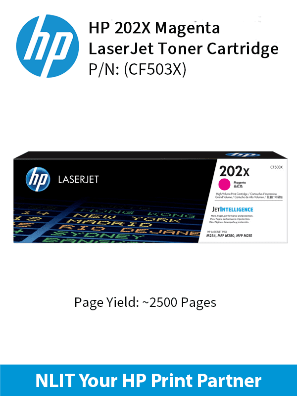 HP 202X Magenta laserJet Toner : 2500pgs : CF503X