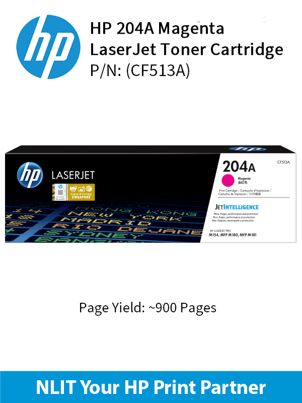 HP 204A Magenta laserJet Toner : 900pgs : CF513A