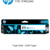 HP 971 Cyan Ink Cartridge 500pgs CN622AA
