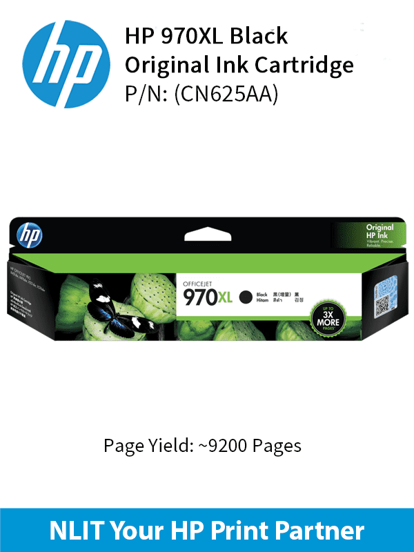 HP 970XL Black Ink Cartridge 9200pgs CN625AA