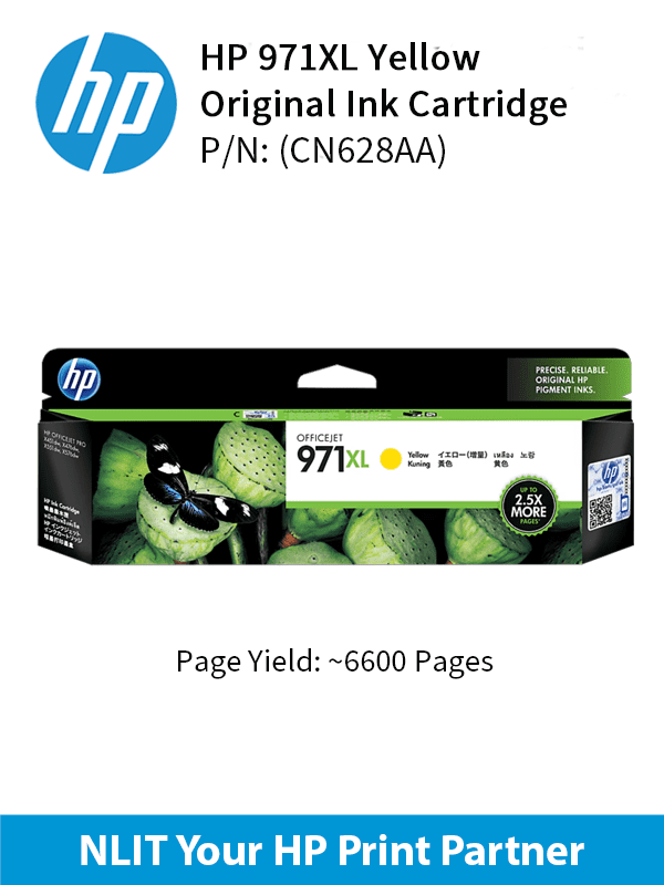 HP 971XL Yellow Ink Cartridge 6600pgs CN628AA