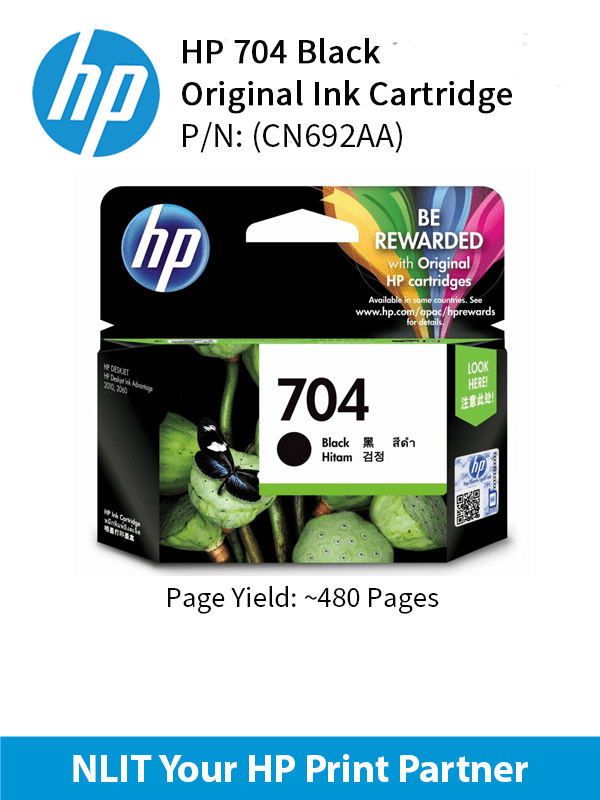 HP 704 Black Ink Cartridge