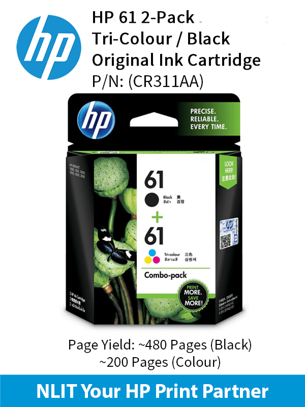 HP 61 Ink Cartridge Combo Pack