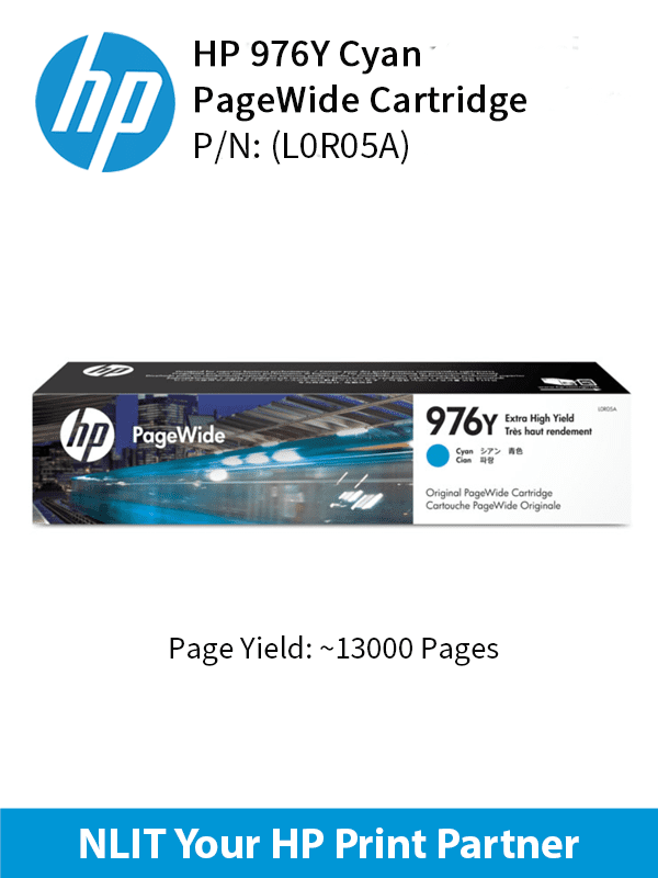 HP 976Y Cyan Ink Crtg 13000pgs L0R05A