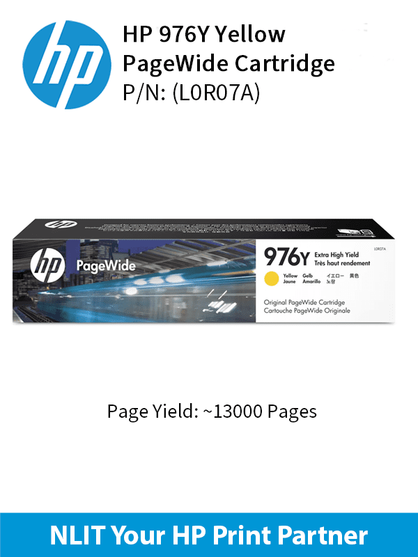 HP 976Y Yellow Ink Crtg 13000pgs L0R07A
