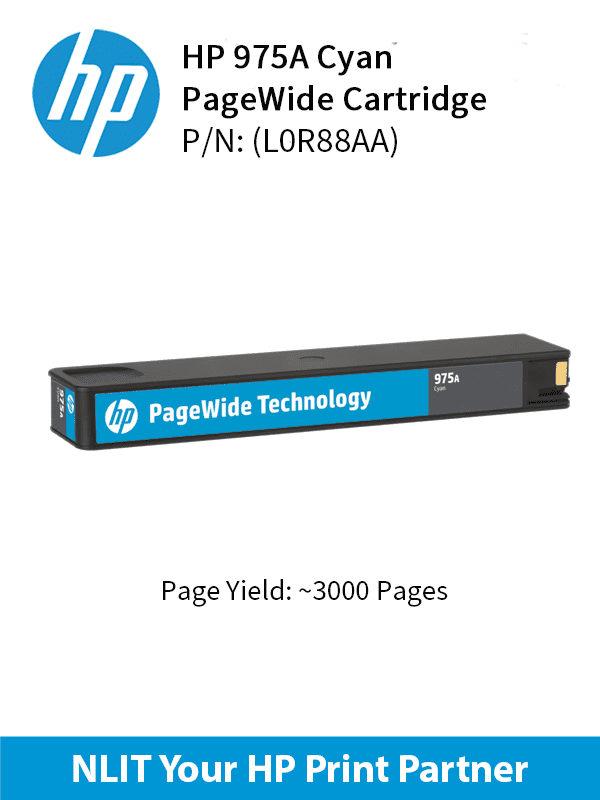 HP Original Toner : HP 975A Cyan : Std : 3,000pgs : L0R88AA