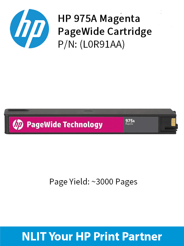 HP Original Toner : HP 975A Magenta : Std : 3,000pgs : L0R91AA