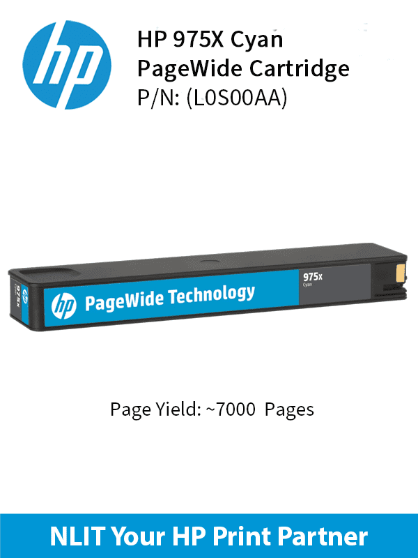 HP Original Toner : HP 975X Cyan : Large : 7,000pgs : L0S00AA