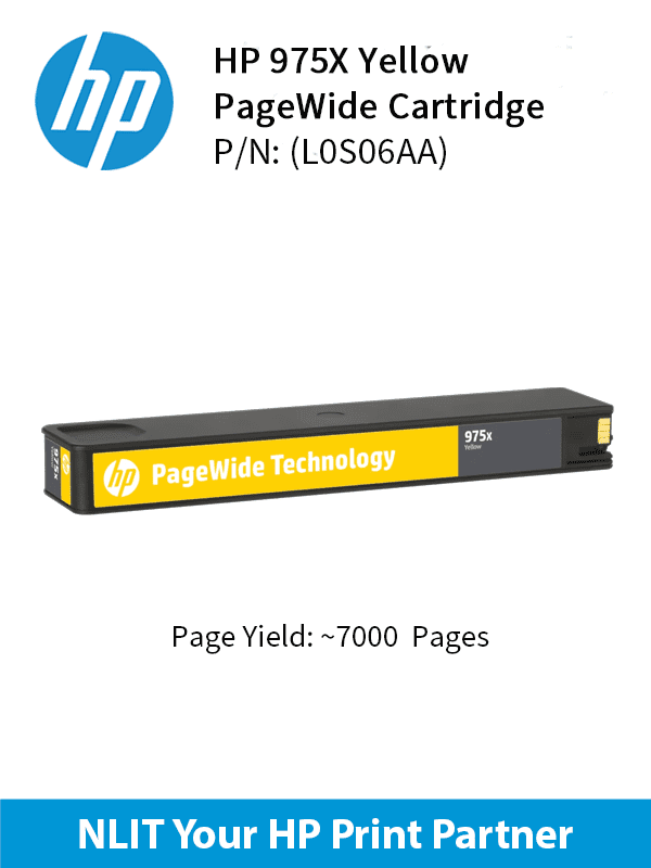 HP Original Toner : HP 975X Yellow : Large : 7,000pgs : L0S06AA