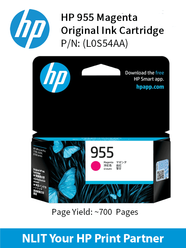 HP Original Cartridges : HP 955 Magenta : Standard : 700pgs :  L0S54AA