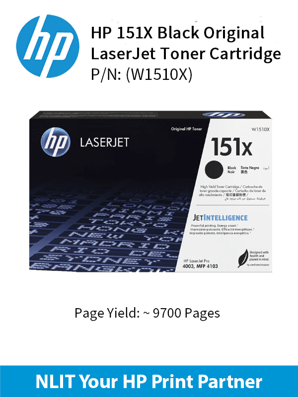 HP Original Toner : HP 151X Black  : 9700pgs : W1510X : 2 Yrs Warranty W1510X