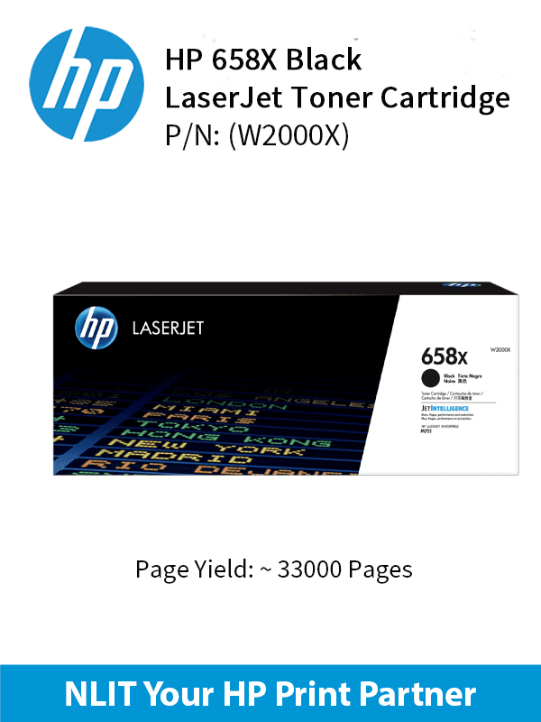 HP 658X Black LaserJet Toner Cartridge