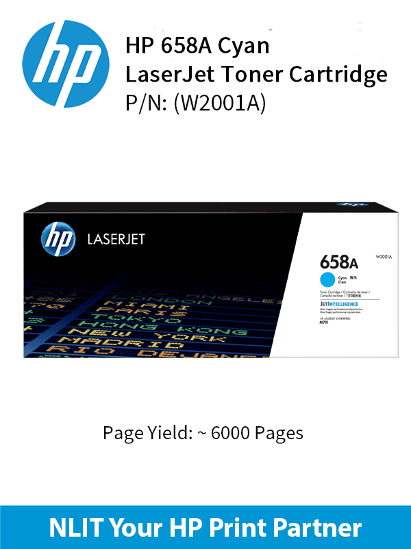 HP 658A Cyan LaserJet Toner Cartridge