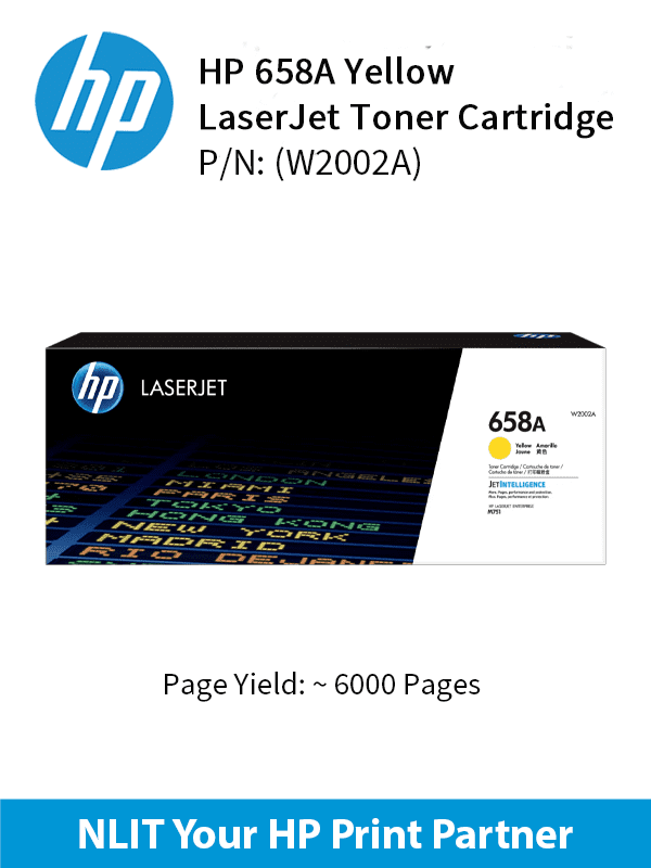 HP 658A Yellow LaserJet Toner Cartridge