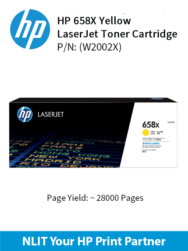 HP 658X Yellow LaserJet Toner Cartridge