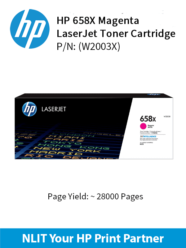 HP 658X Magenta LaserJet Toner Cartridge
