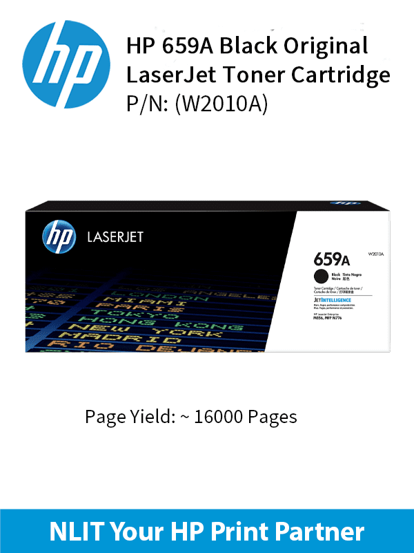 HP Original Toner : HP 659A Black : 160000pgs : W2010A : 2 Yrs Warranty W2010A