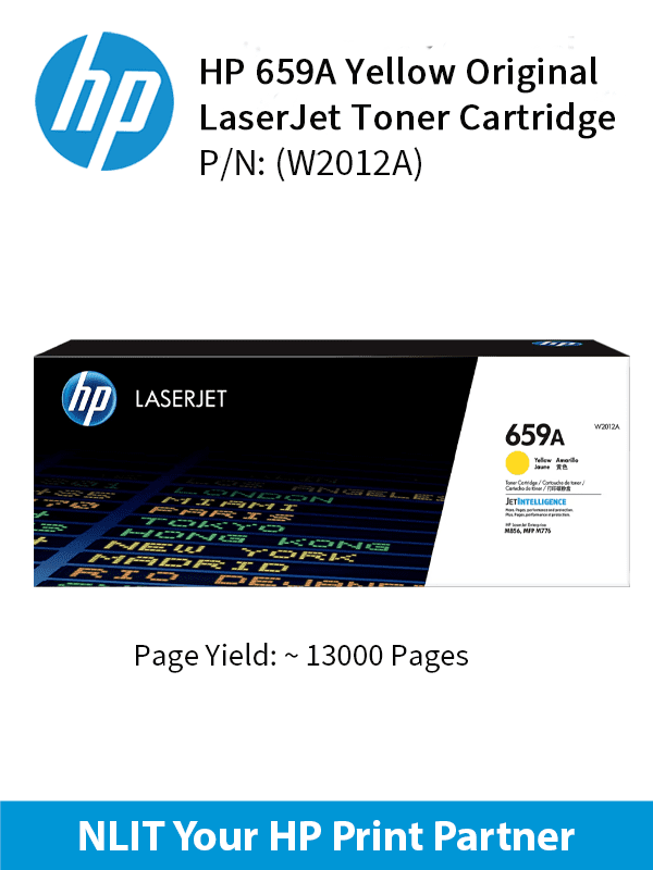 HP Original Toner : HP 659A Yellow : 13000pgs : W2012A : 2 Yrs Warranty W2012A