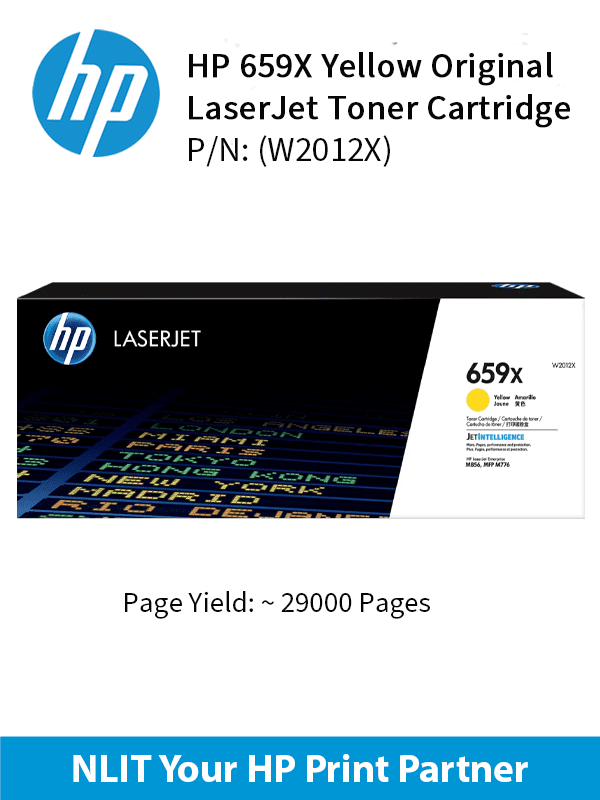 HP Original Toner : HP 659X Yellow : 29000pgs : W2012X : 2 Yrs Warranty W2012X